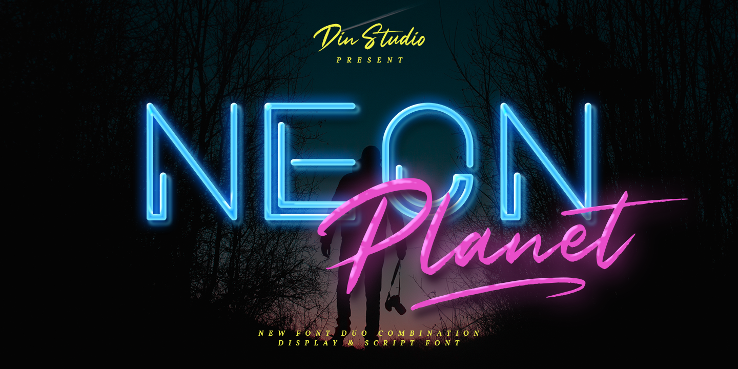Beispiel einer Neon Planet-Schriftart